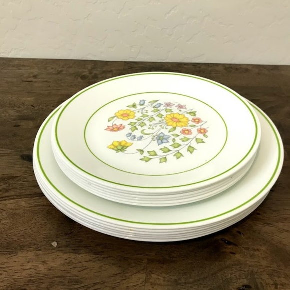 Corelle Dining Corelle Meadow Dinner Lunch Plates 6 Each Flower